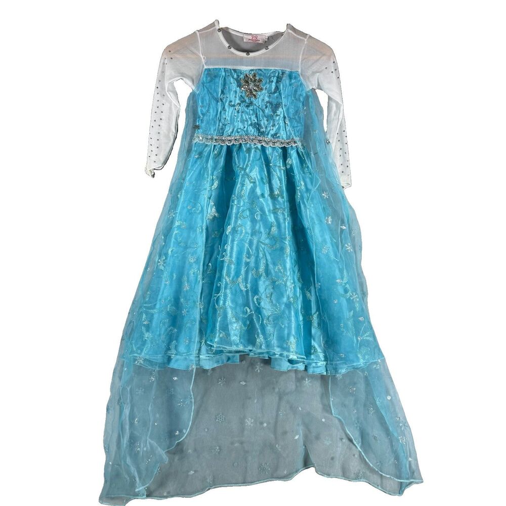 Pretty Baby Girls Size 8 Frozen Elsa Princess Dress Costume Blue Cape Halloween